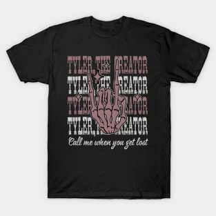 Call me when you get lost Finger Skeleton T-Shirt